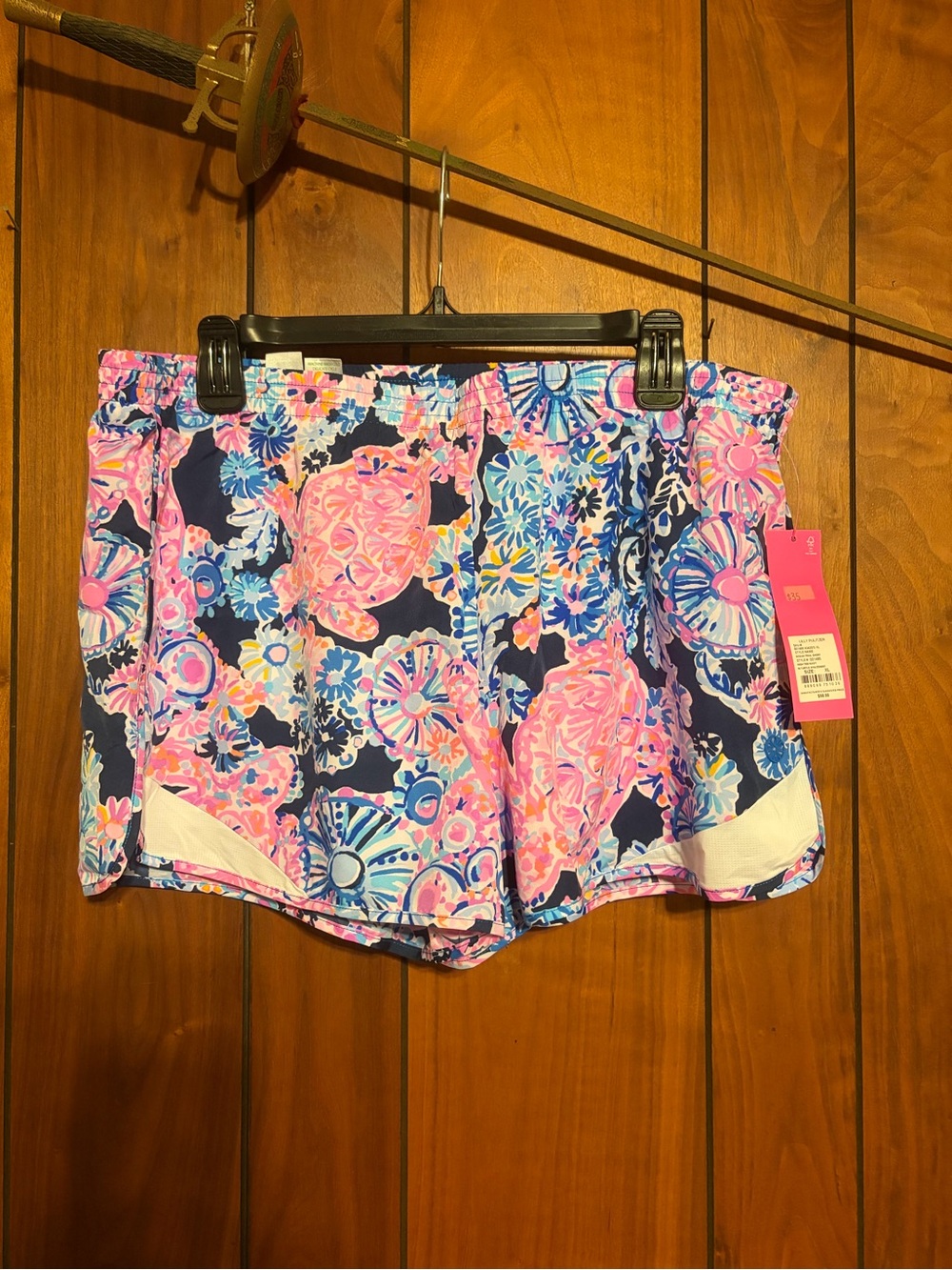 Lilly Pulitzer Navy, Pink & Blue Floral Athletic Shorts